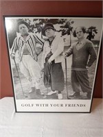 22x26" Three Stooges Golfing