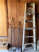 6' Ladder, Card Table, Small Broom,