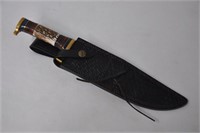 Beautiful Marbles stag 15" fixed blade w/ sheath