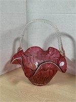 Cranberry Glass Basket