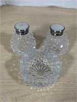 Set Of Individual Salt Shakers With Sterling Rims