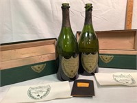 2 vintage Dom Perignon bottles W/ boxes