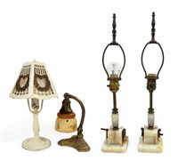 Lot of 4 Vintage and Antique Lamps - Bellova, etc.