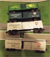 (4) Lionel train cars including Nebraska and
