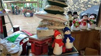 Lots of Christmas Decor, snowman, candles,