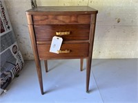 SEWING SIDE TABLE WITH CONTENTS