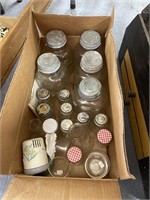 Box of Canning Jars & More