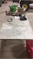 Metal Table With Drop Ends And Misc