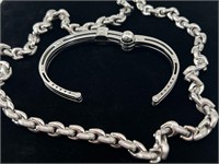 Men's Stainless Steel Necklace and Bracelet