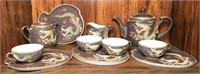 Vintage Dragonware Tea Set Dark Brown