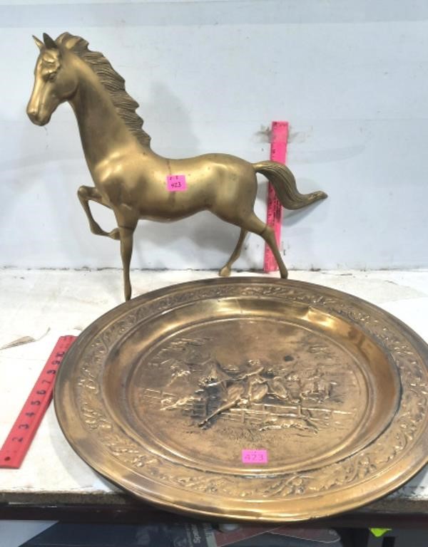 Brass Horse & Brass Plate