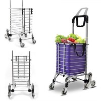 Grocery Shopping Cart, w/Adjustable Handle and Swi