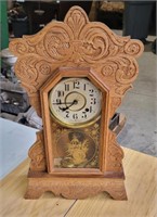 Antique oak kitchen clock with pendulum