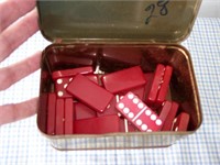 Vintage Red Bakelite Dominos