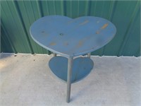 Painted Wood Heart Table