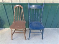 2-Vintage Painted Chairs