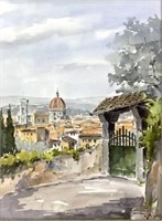 Artis Signed Florence Italy, Watercolor On Paper