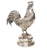 Hanau Sterling John G. Smith Large Rooster 19th C.
