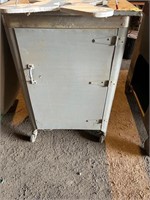 Metal rolling cabinet on wheels