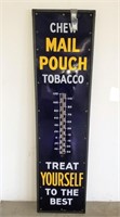 "CHEW MAIL POUCH TOBACCO" PORCELAIN THERMOMETER