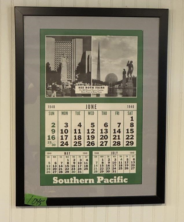 Southern Pacific Calander 20”X26” 1940