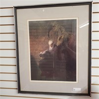 Framed Art of Man Reading a Book