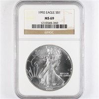 1992 Silver Eagle NGC MS69