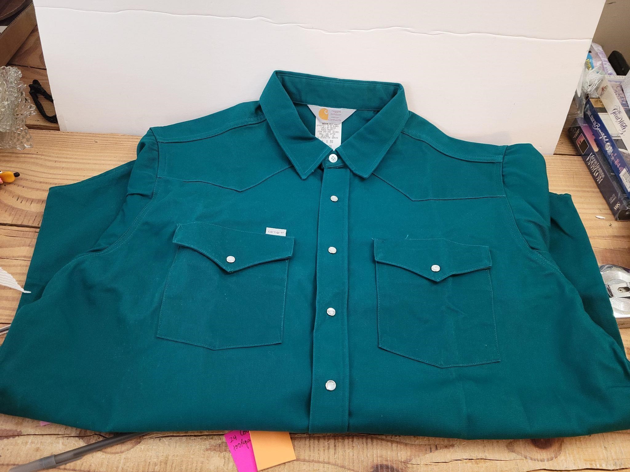 Teal Green Carhartt Work Shirt