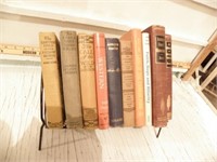 SEVERAL OLDER BOOKS ON WIRE SHELF