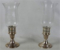 PAIR OF GORHAM WEIGHTED STERLING CANDLE LAMPS