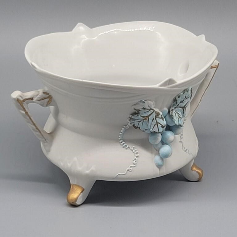 Lefton China Bisque Footed Cache Pot w/ Handles