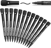 Pack of 12, 2mm Black Magnetic Dry Erase Markers