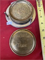White Star Line 'Titanic' brass coasters, Antique
