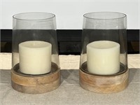 BUNDLE of Two Glass Display Candle Holders