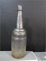 Atlas Mason Jar with Master Mfg. Oil Spout NO SHIP