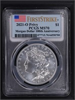 2021-O $1 Morgan Dollar PCGS MS70 First Strike