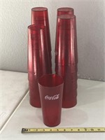 24-Coca-Cola Heavy Plastic Glasses (7 inch)