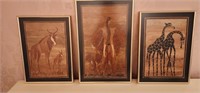 (3) Framed  African Art