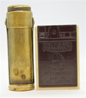 Antique Brass Match Keeper & Ronson Repair Kit