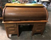 Vintage Oak Roll Top Desk