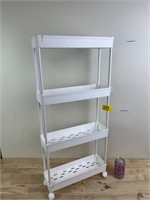 White plastic shelf