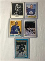 5 Ron Ellis Autographed Hockey Cards