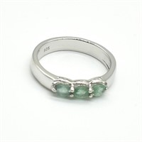 Silver Emerald(0.9ct) Ring