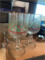 Christmas wine glasses set of 5