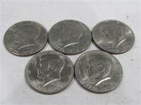 5 Kennedy Bicentennial Half Dollars 1776-1976