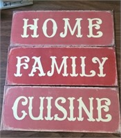 Home Family Cuisine metal signs