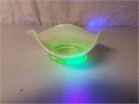 Yellow Uranium Glass Serving Dish