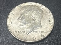 1964 Kennedy 90% Silver Half Dollar