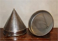 (2) STAINLESS STEEL FINE MESH CONE STRAINERS