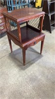1940S TIERED MAHOGANY ONE DRAWER SIDE TABLE